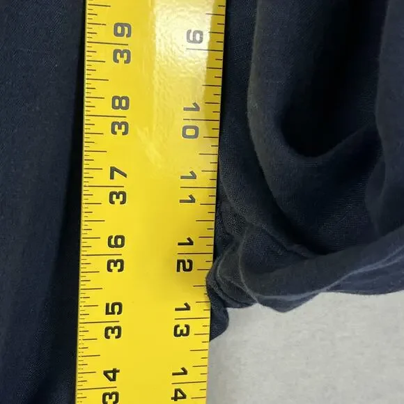 J.Crew Pants Women's Size M Navy 100% Linen Wide Leg Drawstring Pockets Relaxed - Picture 4 of 9